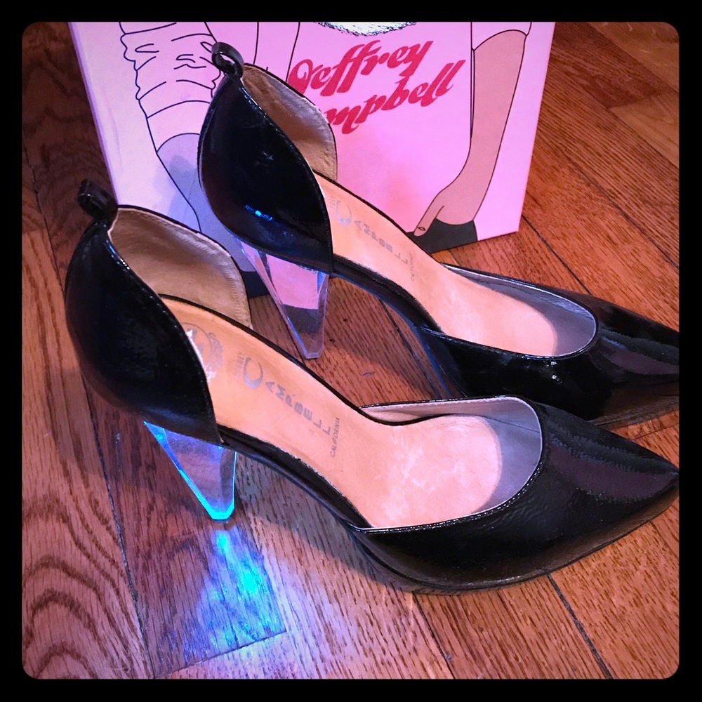 Jeffrey Campbell Black Pump w/ Crystal Heel